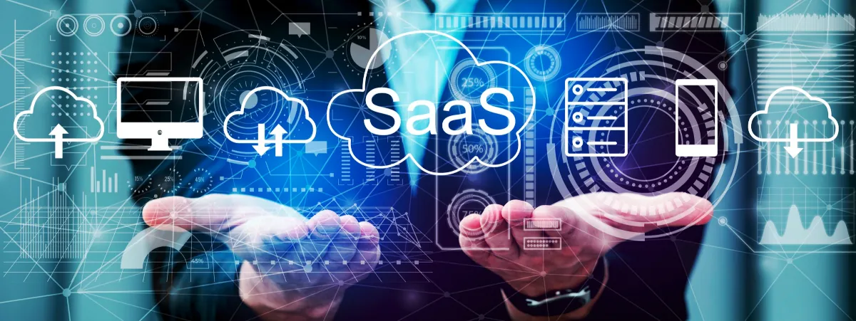 A graphic comprised of SaaS elements